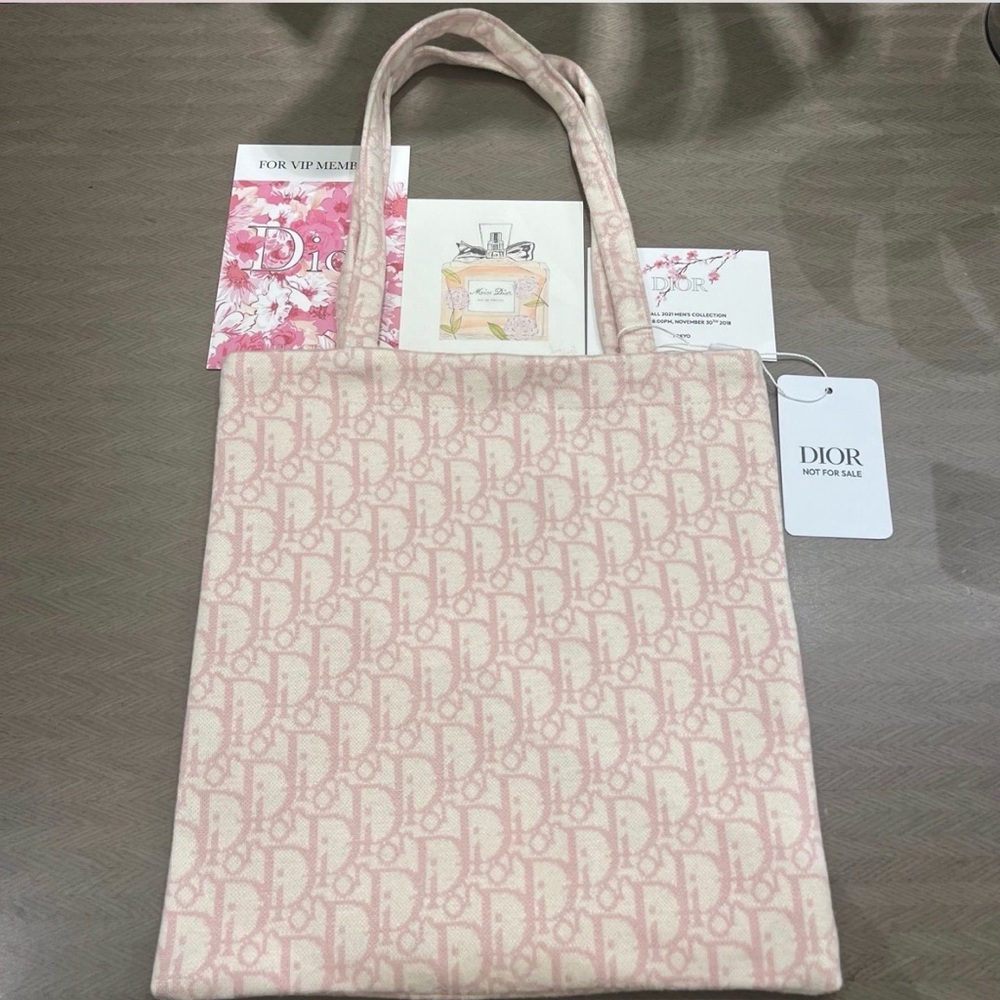 GWP- Dior Pink Monogrammed Tote Bag